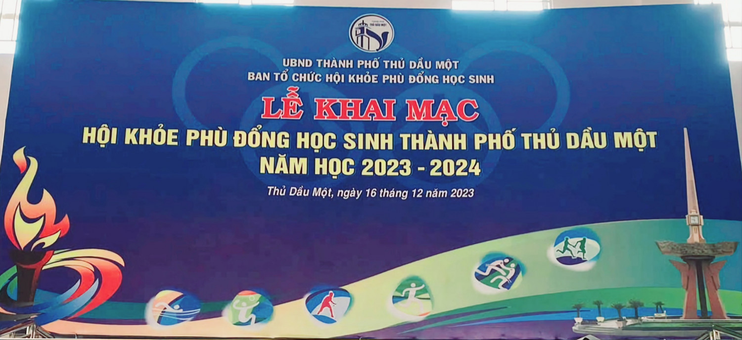 Trường Tiểu học Lê Hồng Phong dự Lễ Khai mạc Hội Khoẻ Phù Đổng học sinh Thành phố Thủ Dầu Một, năm học 2023 - 2024